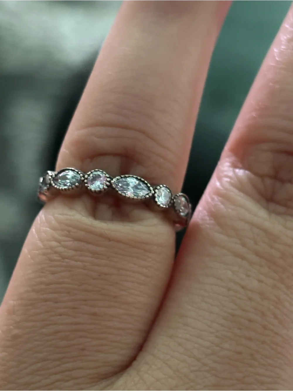 Pandora Silver Marquise & Round Clear Stone Ring